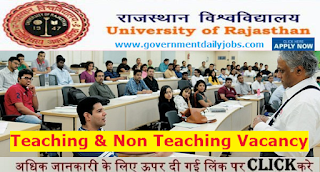 Rajasthan University Recruitment 2017 latest Teaching & other Vacancy