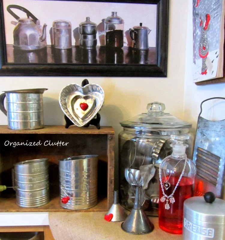 Easy Valentine's Day Decor with Thrift Shop Hearts www.organizedclutterqueen.blogspot.com