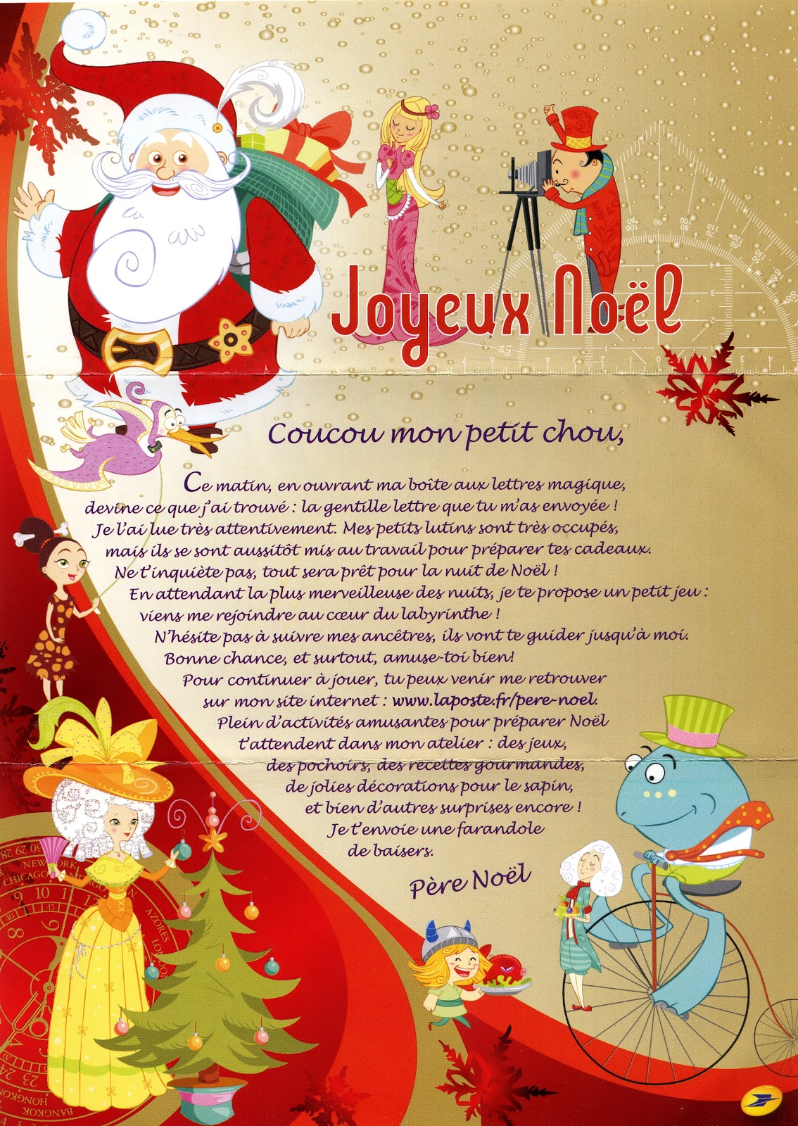 modele de lettre du pere noel a imprimer