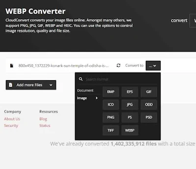 WEBP to Any Format convert