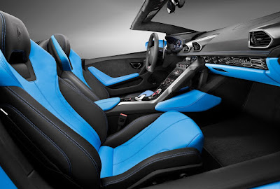 Lamborghini Huracan LP610-4 Spyder Blue& black color seat photo