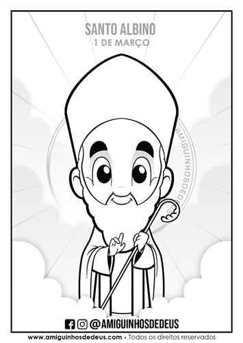 Santo Albino desenho para colorir