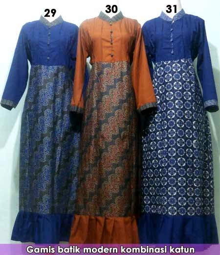 Koleksi baju gamis batik  dan sarimbit modern untuk lebaran