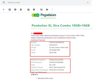 cara membayar menggunakan virtual account pgadaian digital