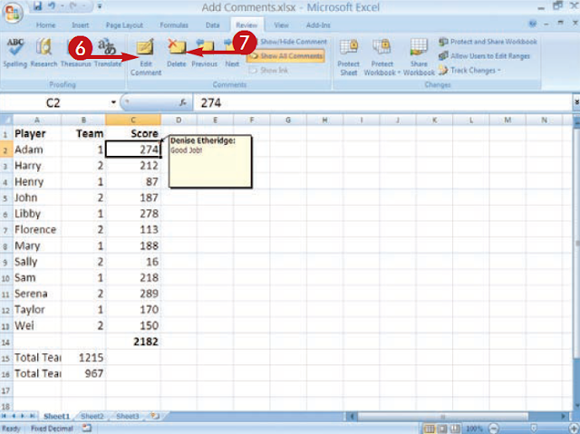 MS Excel : ADD COMMENTS to your worksheet