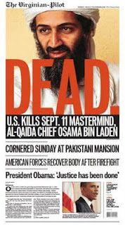 front page of today's va pilot- osama bid laden