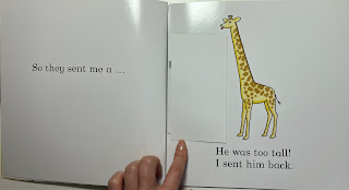 童書排行榜上四十年屹立不搖的超經典繪本：Rod Campbell所著的Dear Zoo，孩子在這本充滿驚喜感的翻翻圖畫書中，熟悉各種動物名稱，特性和叫聲。也要想想如果真的當寵物，要怎麼照顧牠呢? 配合故事情節的翻翻書，每一頁都讓孩子猜猜看是甚麼動物，我手上這本是kidsread點讀書搭配音效更好玩。