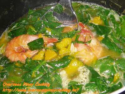 Suam na Kalabasa at Hipon, Kinalabasang Hipon - Cooking Procedure