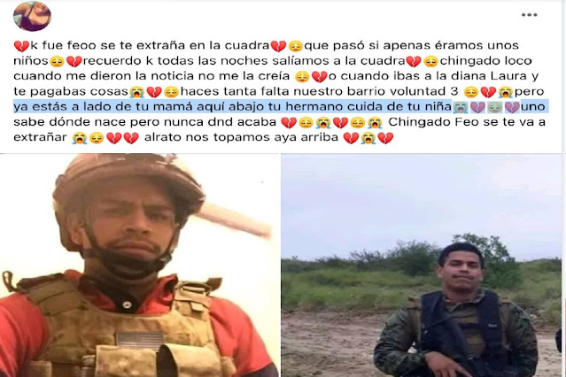 No es fácil ser un Sicario; Lloran la muerte de El Comandante Wawalon del Cártel del Noreste "ya estas con tu mamá, aquí abajo tu hermano cuida a tu niña"