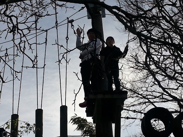 Boys on High Platform Looking Down