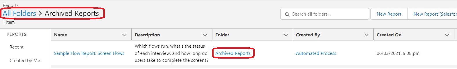 Archived Folders