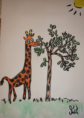 Giraffe cartoon sketch