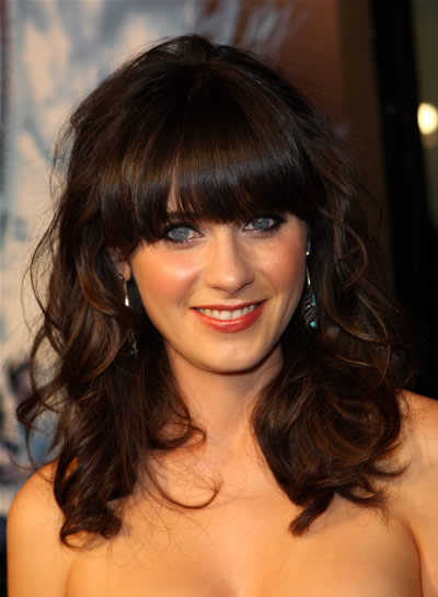 curly haircuts with bangs