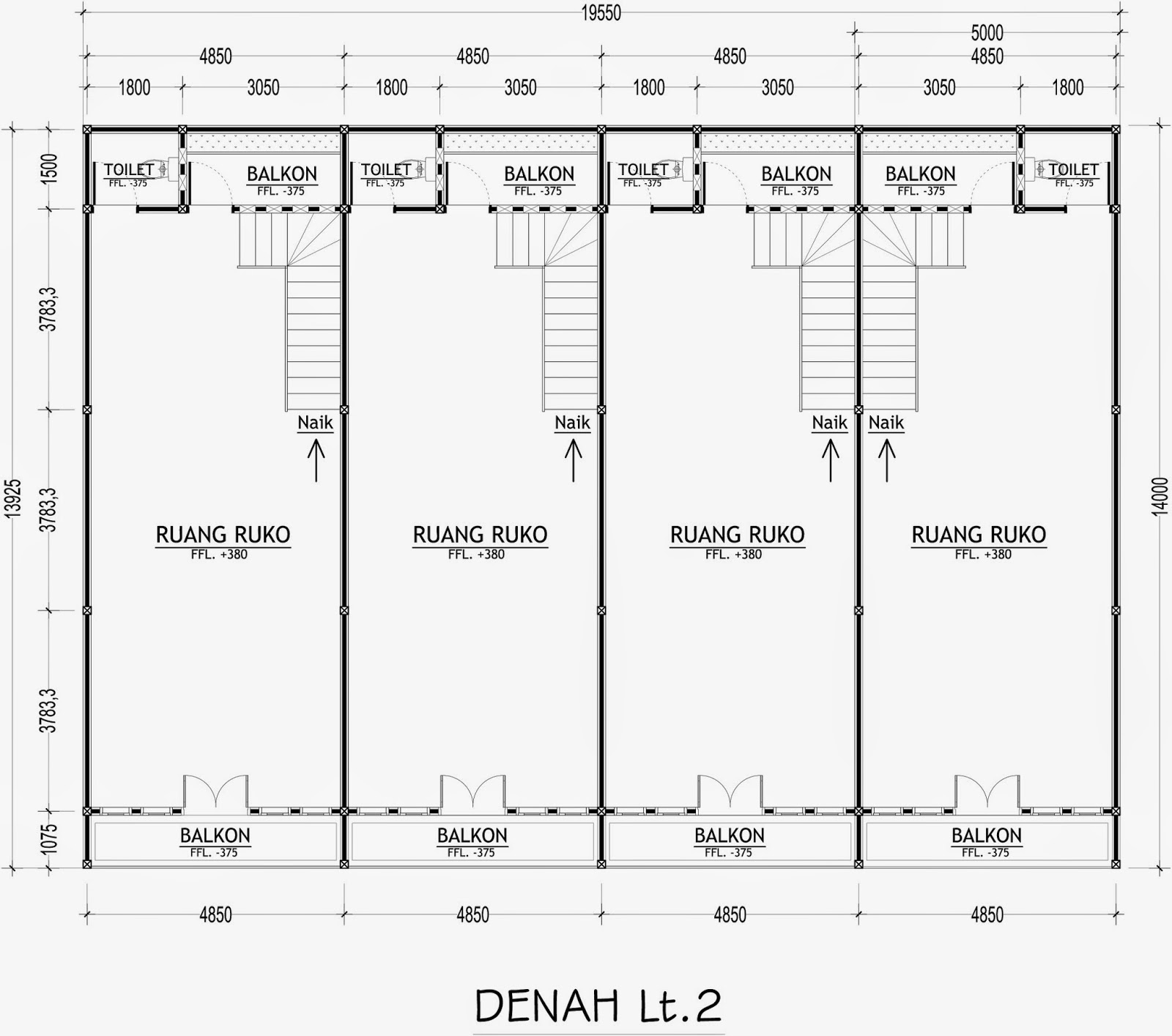 Gambar Desain Ruko Minimalis 3 Lantai di Palu Sulawesi 