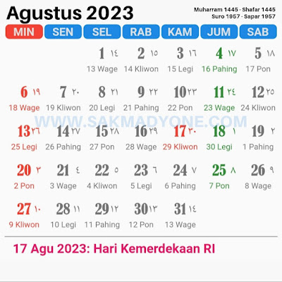 Kalender jawa agustus 2023 lengkap