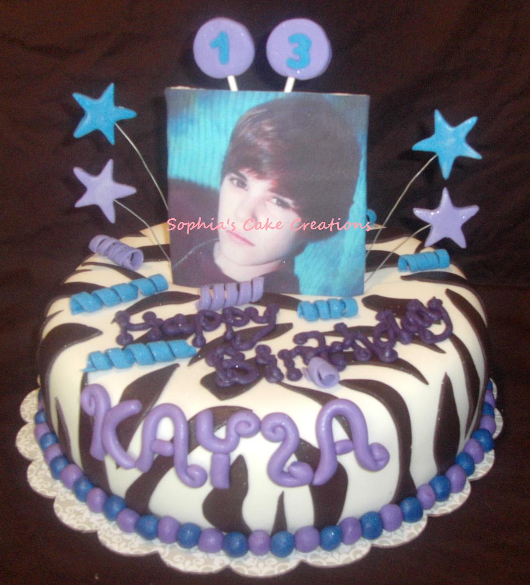 Justin Bieber Zebra Cake