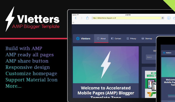 Vletters AMP Blogger Template