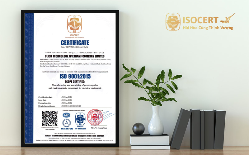 Hình ảnh Giấy chứng nhận ISO 9001 2015