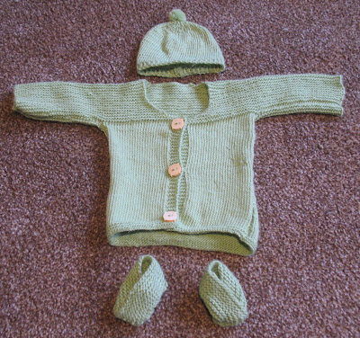 knitted baby outfit