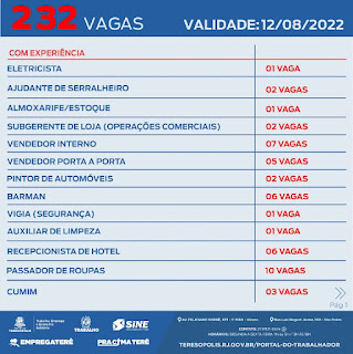 ‘Emprega Terê’ divulga 232 vagas de emprego no Sine Teresópolis