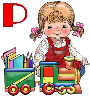 Abecedario de Nena Jugando con Tren. Girl Playing with Train Alphabet.