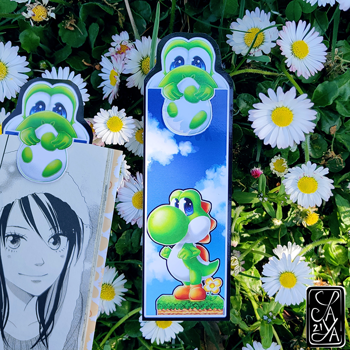 Yoshi chibi mario marque-page bookmark clip signet saya's art fanart cute kawaii mignon goodies