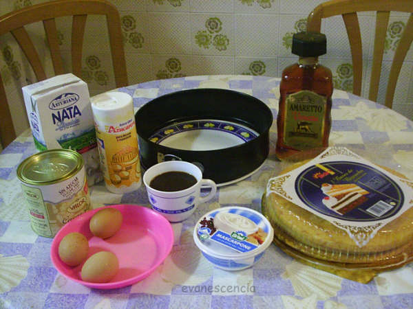 ingredientes para el tiramisú