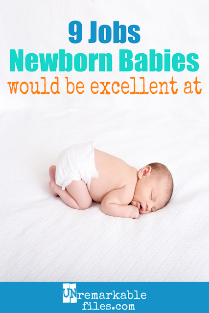 A newborn baby in a diaper sleeping - 9 Jobs Newborn Babies Would Be Excellent At