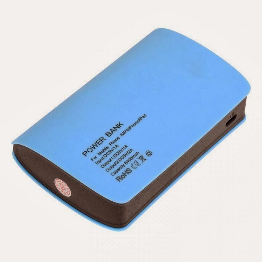 8400mAh Big Book Shaped Double USB Power Bank Blue