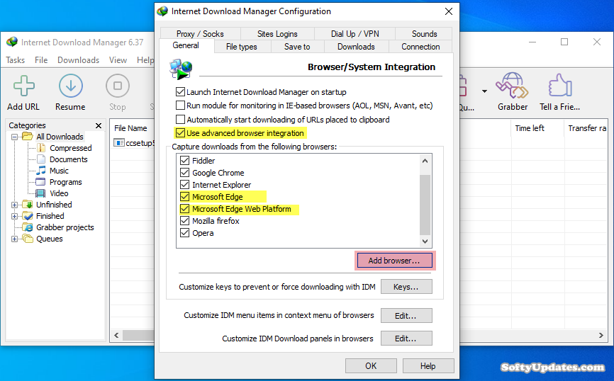 Add Internet Download Manager To Microsoft Edge