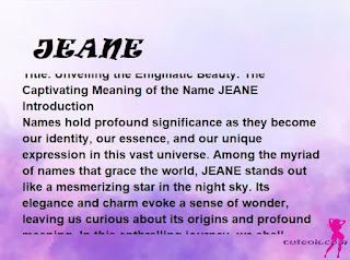 meaning of the name "JEANE"