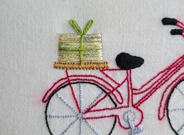 Embroidered Christmas bicycle | DevotedQuilter.com