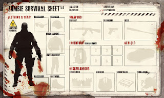 blank zombie survival sheet fill out form list