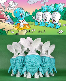 The Smurfs x Scott Tolleson Mixed Parts Deadbeet Vinyl Figures – Shmurfy Beets & Header Card