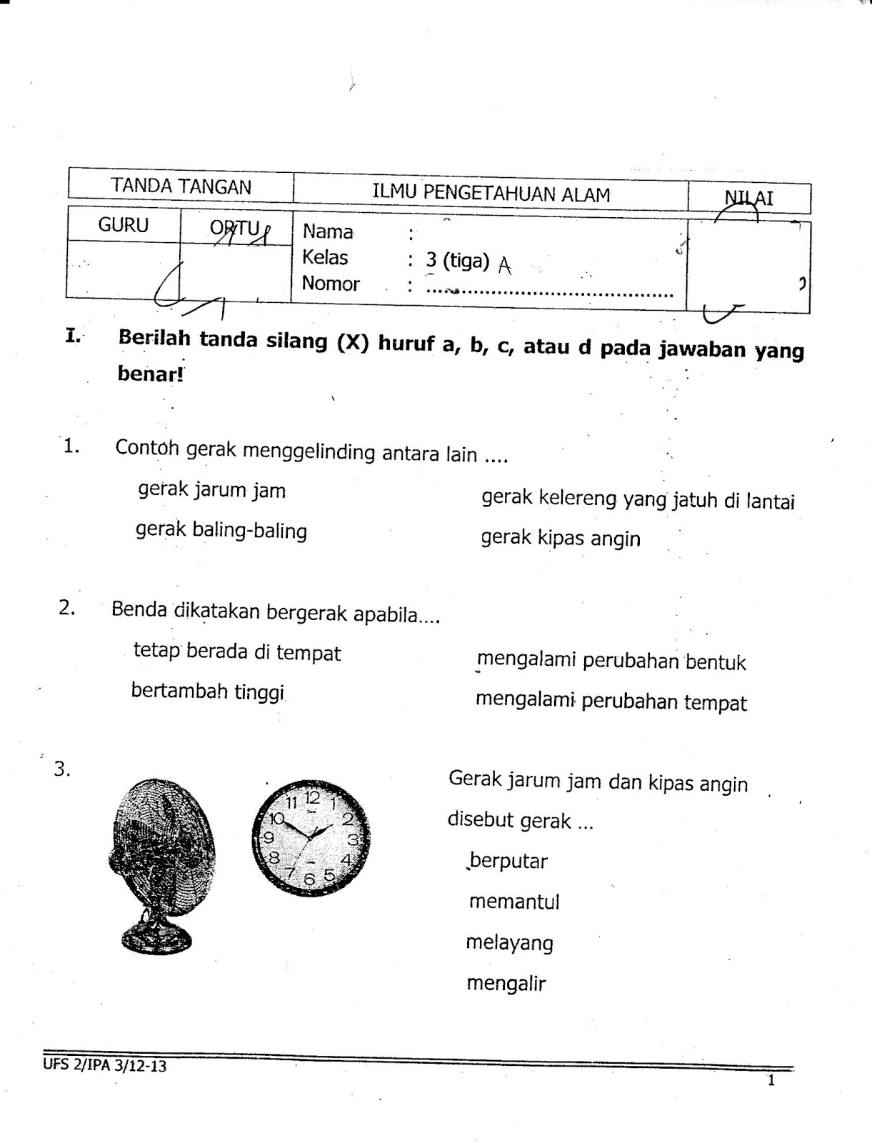 UTS IPA Kelas3 Semester Genap TA2014 2015