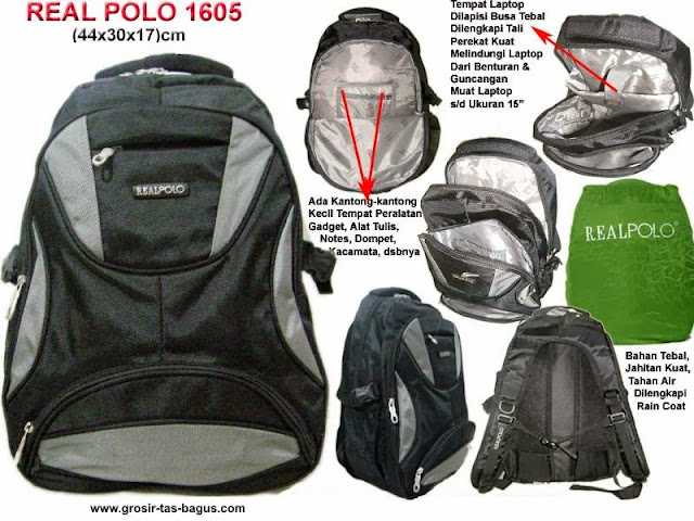 Tas Ransel Laptop Pria Murah dan Bagus Real Polo 1605