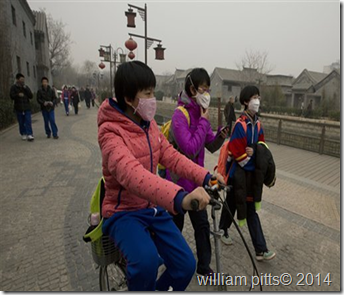 people wearing mask due to pollution