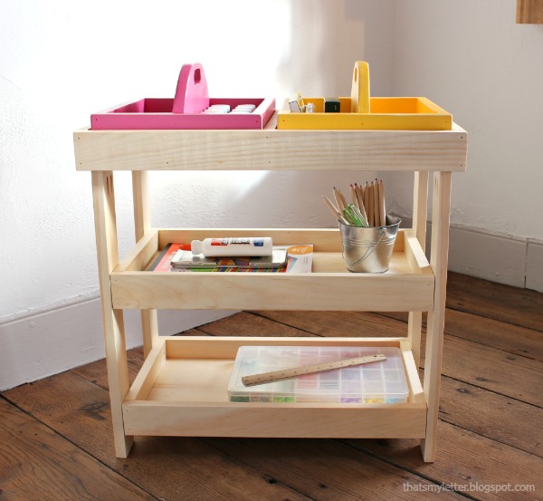 diy art cart and portable caddy free plans