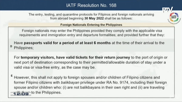 Requirements for Foreign Nationals enetring the Philippines