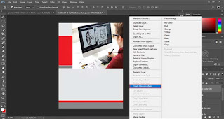 Letakkan di atas persegi kotak kemudian klik kanan layer foto lalu pilih Create Cliping Mask untuk memasukkan objek