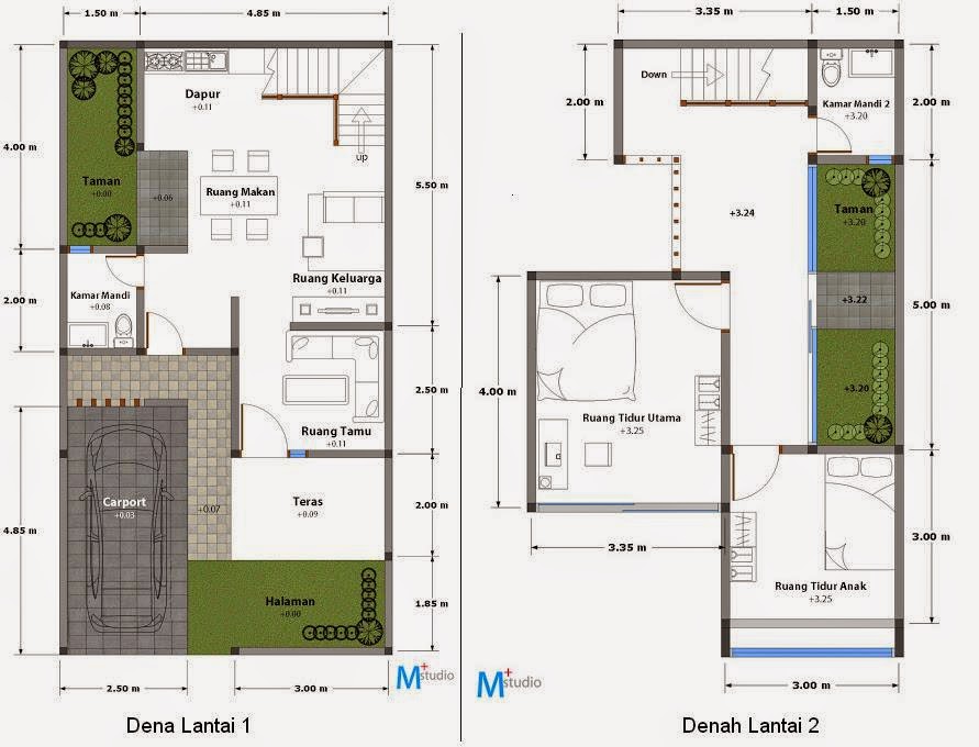  Desain  Rumah  Minimalis  2  Lantai  Type 90 Luas  Tanah  120m2  