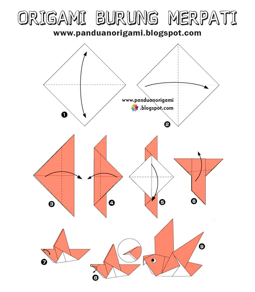 Panduan Cara Membuat Origami  Burung Merpati Panduan 