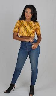Ankara cropped shirt