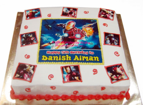 Birthday Cake Edible Image Iron Man Ai-sha Puchong Jaya