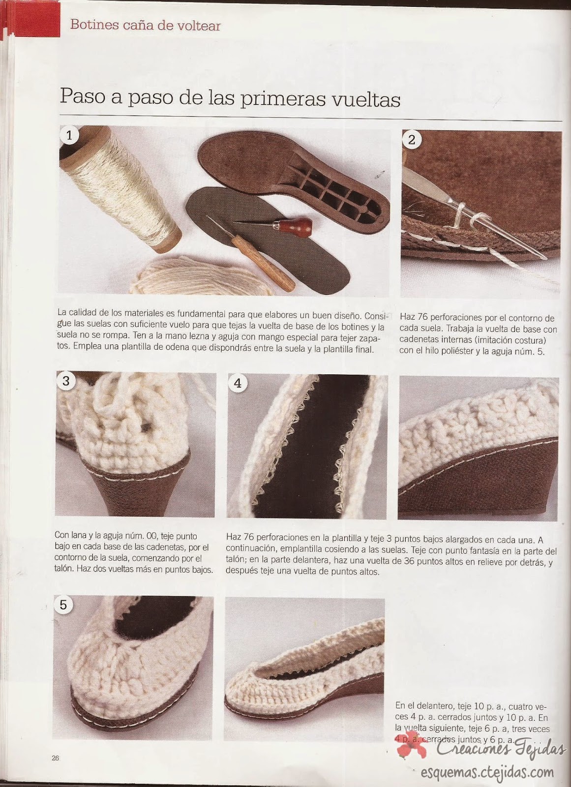 Zapatos a Crochet - Botines Cana de Voltear