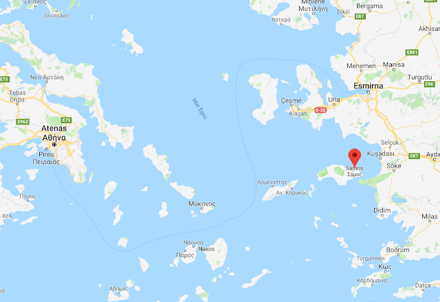 mapa da ilha de samos