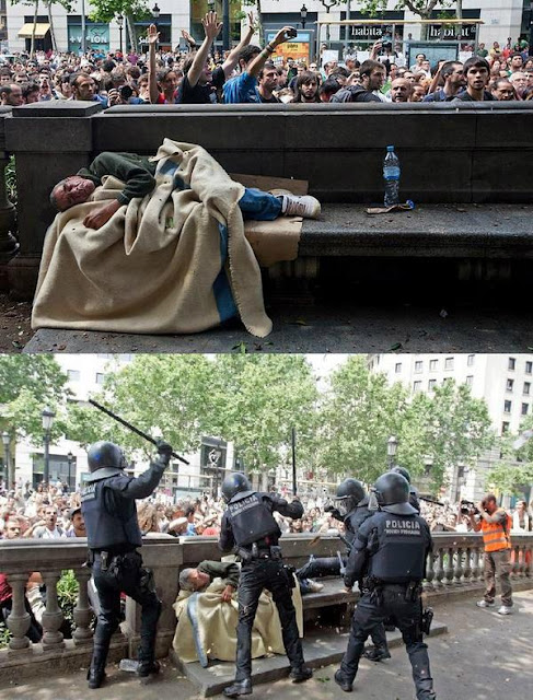 policias pegan a indigente