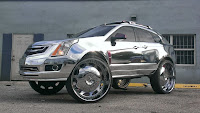 Cadillac SRX All Chromed Riding on 32s. Donk!