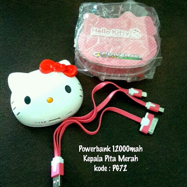 Powerbank Hello Kitty  Grosir Ecer  Murah Pita Merah