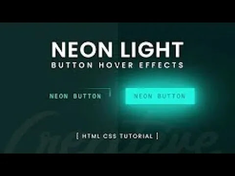 Amazing! Neon Light Button Effects on Hover | Using only HTML and CSS
